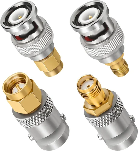 Vista 8 de Adaptador SMA a BNC, 2 unidades, SMA hembra a BNC macho RF coaxial de antena coaxial Conector convertidor de extensión de baja pérdida para BNC