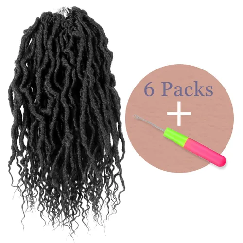 Vista 7 de BOHOBABE Rastas Sintéticas de Ganchillo de 10 Pulgadas, Rastas de Ganchillo Suaves Boho con Puntas Rizadas, Rastas Cortas de Diosa Bohemia