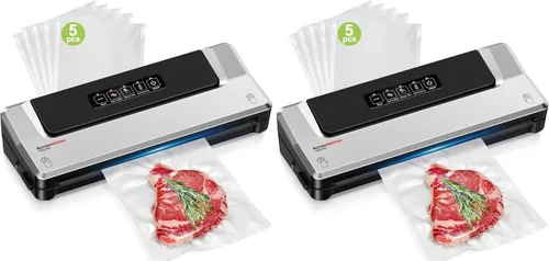 Vista 11 de Bonsenkitchen Máquina selladora al vacío con 5 bolsas de vacío, negro