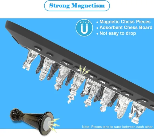 Vista 11 de Tablero de ajedrez electrónico P6, computadora de ajedrez, tablero de ajedrez inteligente parlante, juego de ajedrez electrónico magnético con LED
