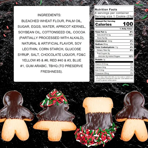 Vista 2 de Regalos de galletas de Navidad Galletas de mantequilla de vacaciones Galletas de chocolate copos de nieve, árboles de Navidad, rellenos