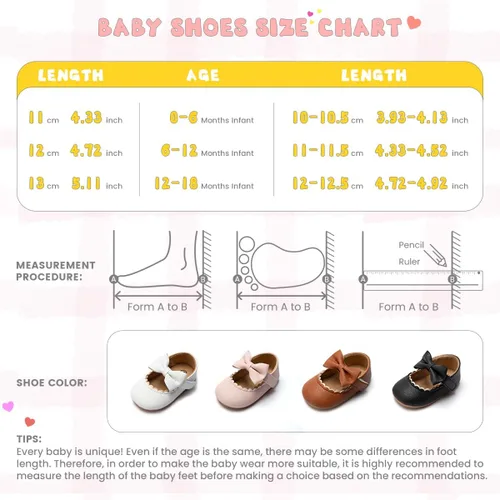 Vista 6 de CENCIRILY Zapatos planos Mary Jane para bebés y niñas, antideslizantes, suela suave, para antes de caminar, zapatos de vestir de boda