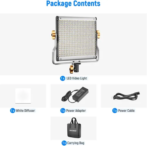 Vista 8 de Neewer Luz de video profesional regulable bicolor con soporte en U para estudio, kit de iluminación para video al aire libre de YouTube