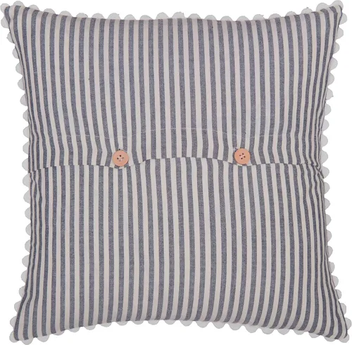 Vista 4 de Piper Classics Farmhouse Ticking - Funda de almohada azul a rayas, 18 x 18 pulgadas, cuadrada, 100% algodón