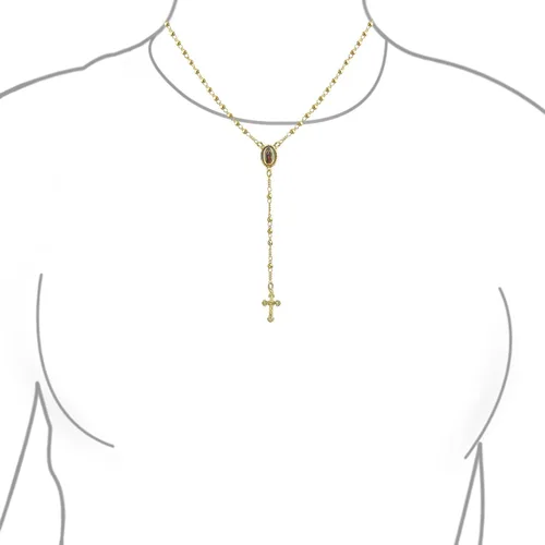 Vista 2 de Bling Jewelry Rosario de oración cristiana católica, Crucifijo, cruz católica, Jesús, Virgen, Madre María, rosario, collar para mujeres