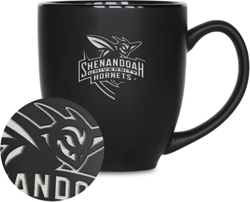 Vista 419 de Rico Industries - Taza de cerámica mate negra con grabado láser estándar de 15oz para NCAA (escuelas T & U) - Para bebidas calientes o frías