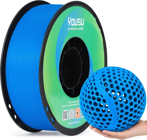 Vista 15 de YOUSU Filamento TPU 85A de 0.07 in, 2.2 lbs, filamento flexible para A1-negro mate 85a