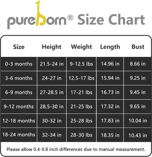 Vista 6 de pureborn Baby Boys Girls Bodysuits Super Soft Cotton Romper 0-24 Months
