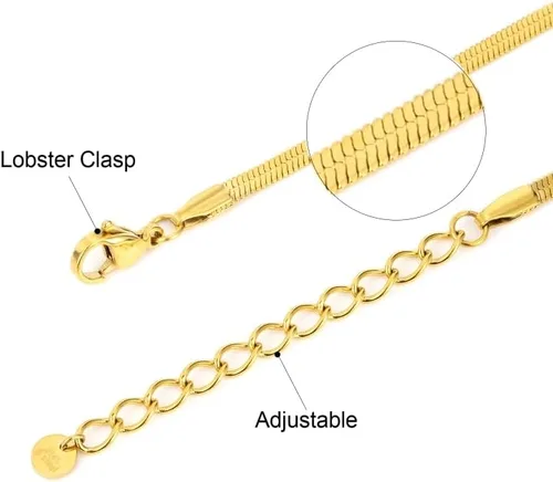 Vista 5 de Collar de serpiente en espiga para mujer, joyería de regalo versátil para mujer, chapado en oro de 14 quilates