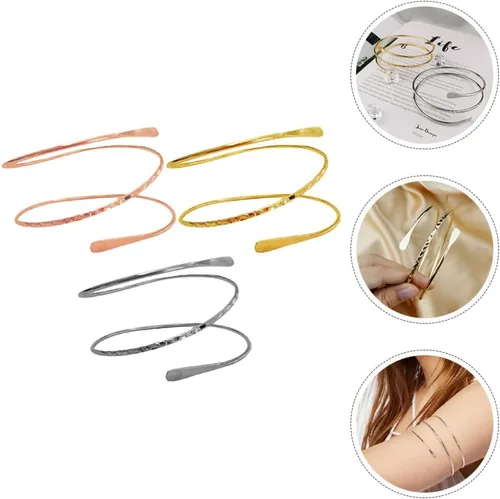 Vista 5 de Holibanna Pulseras de dijes de 3 piezas, brazalete para la parte superior del brazo, brazalete ajustable, joyería para mujeres y niñas, regalos