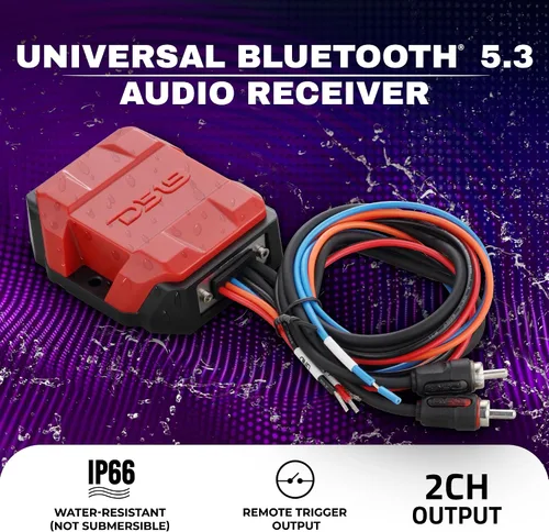 Vista 2 de DS18 Receptor Bluetooth BT-Two - IP65 resistente al agua, BT 4.0, salida de activación remota, salida RCA macho estéreo - Permite la integración
