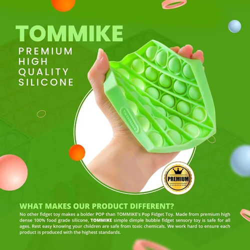Vista 3 de TOMMIKE Juguete hexagonal de burbujas sensoriales para aliviar la ansiedad y el estrés, necesidades especiales, autismo, aprendizaje, oficina