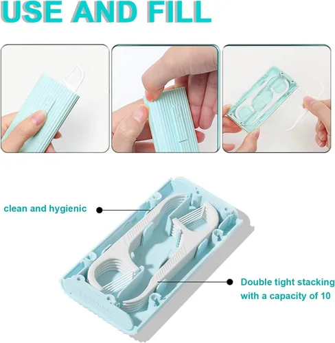 Vista 5 de Holy rose Dispensador Portátil de Palillos de Hilo Dental 2 Cajas, Estuche de Hilo Dental de Viaje con Palillos de Hilo Dental para Adultos 80