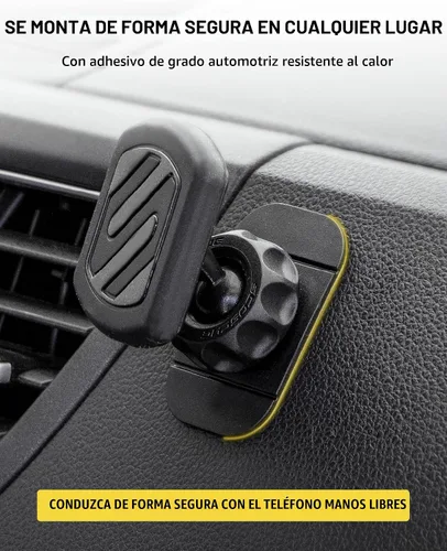Vista 3 de Scosche MAGDM2 MagicMount - Soporte magnético de teléfono para salpicadero, cabezal magnético ajustable de 360°, soporte universal para teléfono