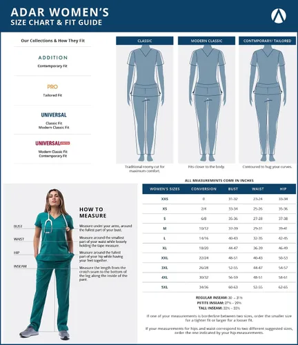 Vista 6 de Adar Pro - Ropa quirúrgica para mujer, con cuello en V elevado