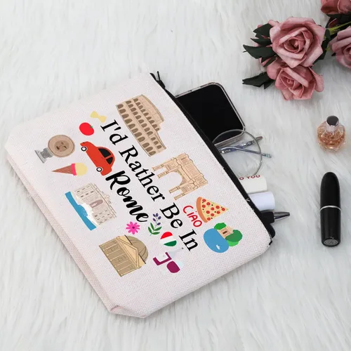 Vista 6 de G2TUP Rome Travel Gift Rome Makeup Bag Rome Journey Cosmetic Bag Rome Trip Souvenir Gift Roma amante regalo Rome camping regalo, Roma MB