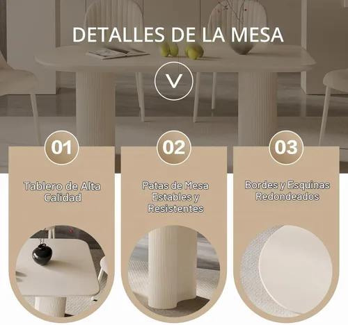 Vista 6 de Guyii Juego de mesa de comedor con 6 sillas, juego de mesa de cocina moderno, mesa de comedor interior para cocina, bar, sala de estar, rincón