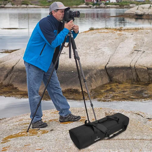 Vista 7 de TORIBIO Bolsa de trípode multifuncional de 33.5 pulgadas, funda de transporte de trípode resistente, funda para soporte de música, micrófono