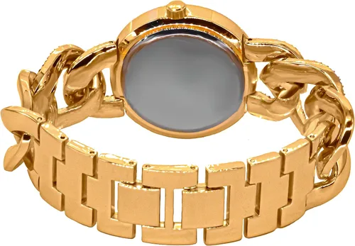 Vista 3 de KENDALL + KYLIE Reloj analógico de cuarzo para mujer, con cronógrafo de metal de eslabones abiertos, Oro