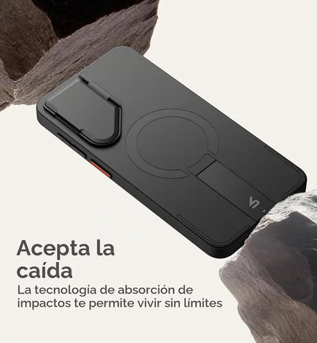 Vista 6 de SURITCH Funda protectora magnética para Samsung Galaxy S26 Plus con cubierta de cámara y soporte de metal ajustable para Galaxy S26 Plus, color negro