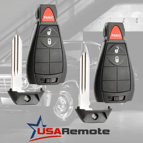 Vista 2 de Llavero compatible con Jeep Cherokee / Ram Pickup 2013-2018 llave inteligente sin llave (GQ4-53T), juego de 2