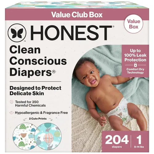 Vista 13 de The Honest Company Pañales, paquete económico, protección contra fugas 2-Color múltiple