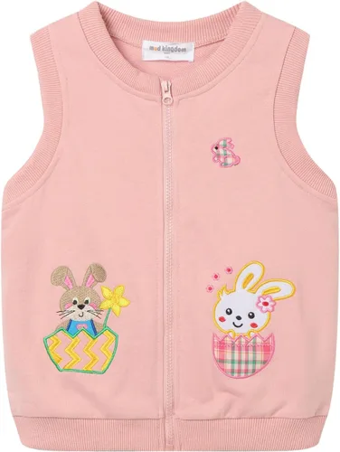 Vista 10 de Mud Kingdom Chalecos para niños y niñas, ropa de abrigo con bonito bordado de dibujos animados Azul