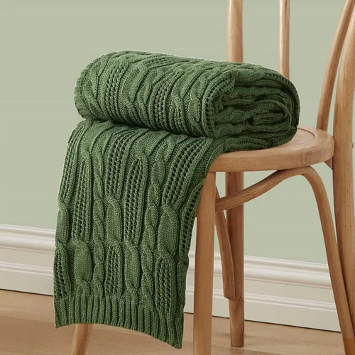 Vista 11 de Aormenzy - Mantas de punto trenzadas de 50 x 60 pulgadas, manta suave, acogedora y ligera, manta de acrílico lavable a máquina, manta decorativa