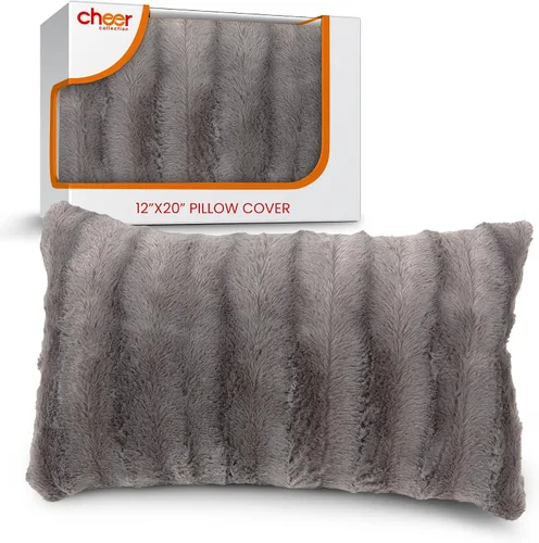 Vista 22 de Cheer Collection Funda de Almohada Decorativa de Piel Sintética 18x18 pulgadas– Funda de Almohada de Acento Decorativa Suave para Sofá o Cama, Funda