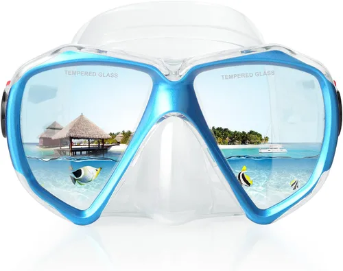Vista 11 de Máscara de buceo panorámica HD para natación, gafas de buceo antivaho, máscara de buceo de vidrio templado, gafas de natación para adultos y jóvenes
