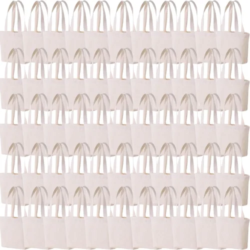 Vista 8 de Mini bolsas de lona de 10 x 8 x 3 pulgadas para pintura de tela, bolsa resistente de algodón, bolsas de regalo resistentes