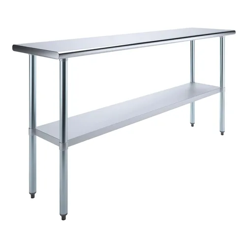 Vista 16 de AmGood Mesa de trabajo de acero inoxidable con estante inferior Preparación de alimentos NSF Estación de trabajo utilitaria
