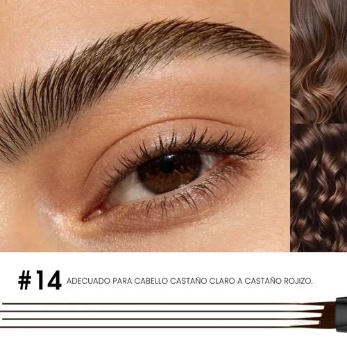 Vista 3 de Lápiz de cejas, 2 bolígrafos de cejas de microblading impermeables, 4 puntas precisas para mujeres, para crear cabello sin esfuerzo como cejas