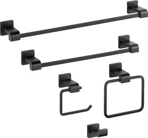 Vista 3 de Delta Toallero Toallero negro mate de 18 pulgadas para baño, cocina Ara Accessories