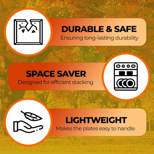 Vista 4 de GAC Platos cuadrados de vidrio templado – Platos llanos con diseño de paisaje vivo, resistentes a roturas y astillas, cristalería ligera y apilable