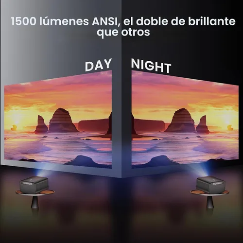Vista 2 de CASIRIS OmniStar L80 Proyector usado, proyector nativo 1080P compatible con 4K con WiFi y Bluetooth, 1500 lúmenes ANSI