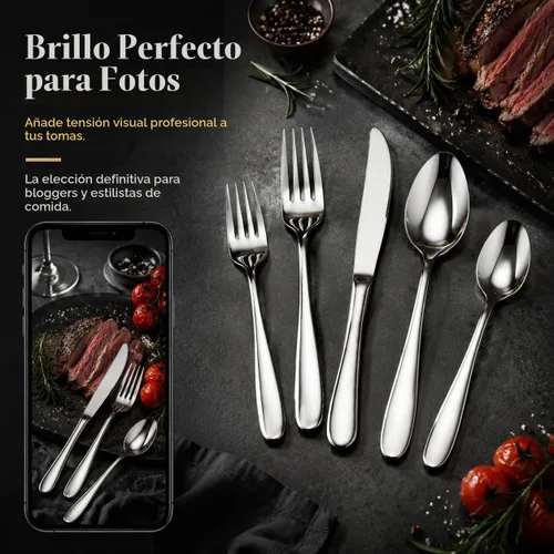 Vista 6 de HaWare Juego de cubiertos para 4, 20 piezas de cubiertos de acero inoxidable resistentes, juego de cubiertos de grado alimenticio que incluye