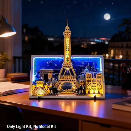 Vista 5 de Vaodest Juego de luz LED para Lego Paris City of Love 21064, diseño y configuración compatible con Lego 21064 Set
