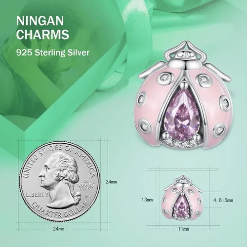 Vista 2 de NINGAN Dije de plata de ley 925 con diseño de animales, diseño de perro, huella de pata, gato, libélula, conejo Koi, compatible con collar