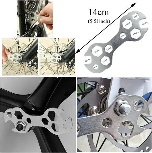 Vista 5 de Llave de bicicleta multiherramienta herramienta de bicicleta de montaña Llave de pedal de bicicleta Herramienta de reparación de bicicletas