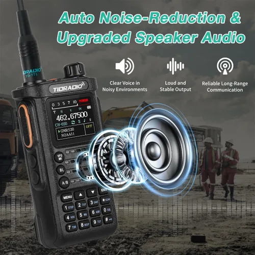 Vista 7 de Radios portátiles TIDRADIO TD-H8 GMRS de 10 vatios (4ª generación), programación de APP/PC, 4 baterías de 2500 mAh, capacidad para repetidor Negro