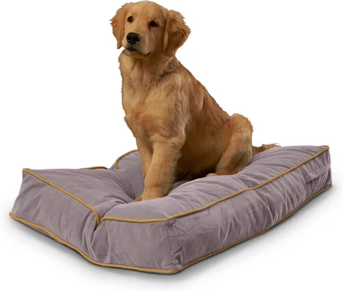 Vista 7 de South Pine Porch Buddy - Cama rectangular reversible de microfibra para perro con funda extraíble, lavable a máquina, cacao, extra pequeña