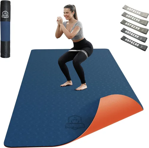 Vista 9 de HAPBEAR Large Yoga Mat - 72"x36"x6mm (1/4 inch), Extra Wide Non-Slip Exercise Mat for Home Workout, Yoga, Pilates & Stretching, Durable, Includes