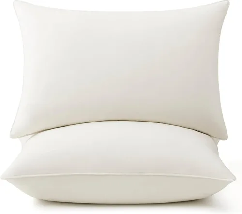 Vista 7 de puredown - Juego de 2 almohadas de plumas de ganso, tamaño estándar, colección de calidad de hotel, con funda de 100% algodón, color gris 2-Gris