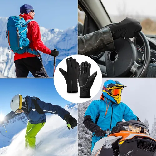 Vista 8 de Trifabricy -Guantes de esquí de invierno de 10 para hombres y mujeres, guantes térmicos de nieve impermeables multicapa para clima frío, guantes