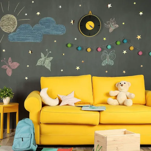Vista 6 de 32 calcomanías de espejo en forma de estrella removibles, calcomanía acrílica para decoración de pared del hogar, sala de estar o dormitorio