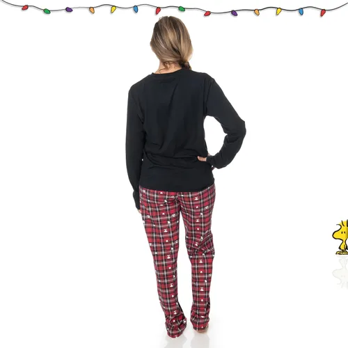 Vista 4 de Peanuts Snoopy - Pijamas familiares a juego, ropa de dormir festiva, ropa de dormir de 2 piezas para Navidad