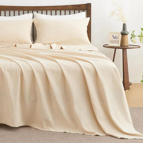 Vista 15 de BISELINA Sábana de Lino Francés Sábana Plana Solamente 55% Lino Europeo 45% Algodón Estilo Básico Color Sólido Suave Transpirable Estilo Granja Gris