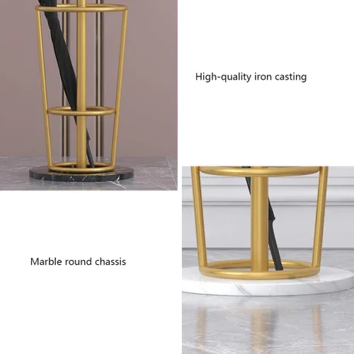 Vista 3 de Floor Coat Rack Space-Saving 6 Hooks Iron Coat Rack Nordic Creative Marble Base Coat Stand With Umbrella Stand Home Bedroom Storage Clothes Hanger