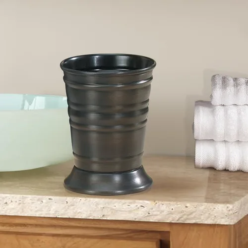 Vista 6 de nu steel Bogart - Juego de accesorios de baño de metal para encimera de tocador, conjunto de lujo de 8 piezas